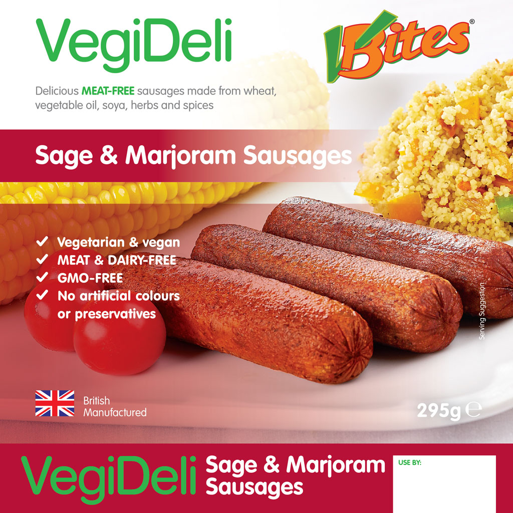 VBites MeatFree Sage & Marjoram Sausages (295g) Ready to Eat UK